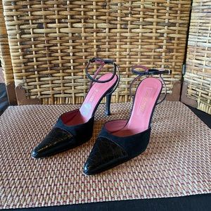 Sergio Rossi Black Heel Shoes - ankle strap 38